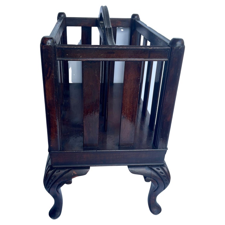 Regency Magazine Rack Early 1900's Mahogany Regency Style Magazine Rack For Sale at 1stDibs