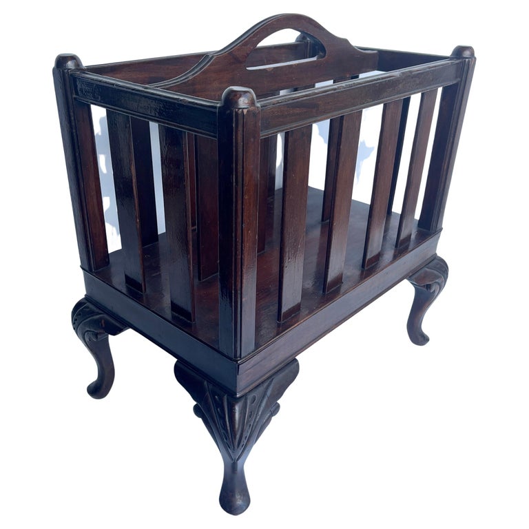 Regency Magazine Rack Early 1900's Mahogany Regency Style Magazine Rack For Sale at 1stDibs