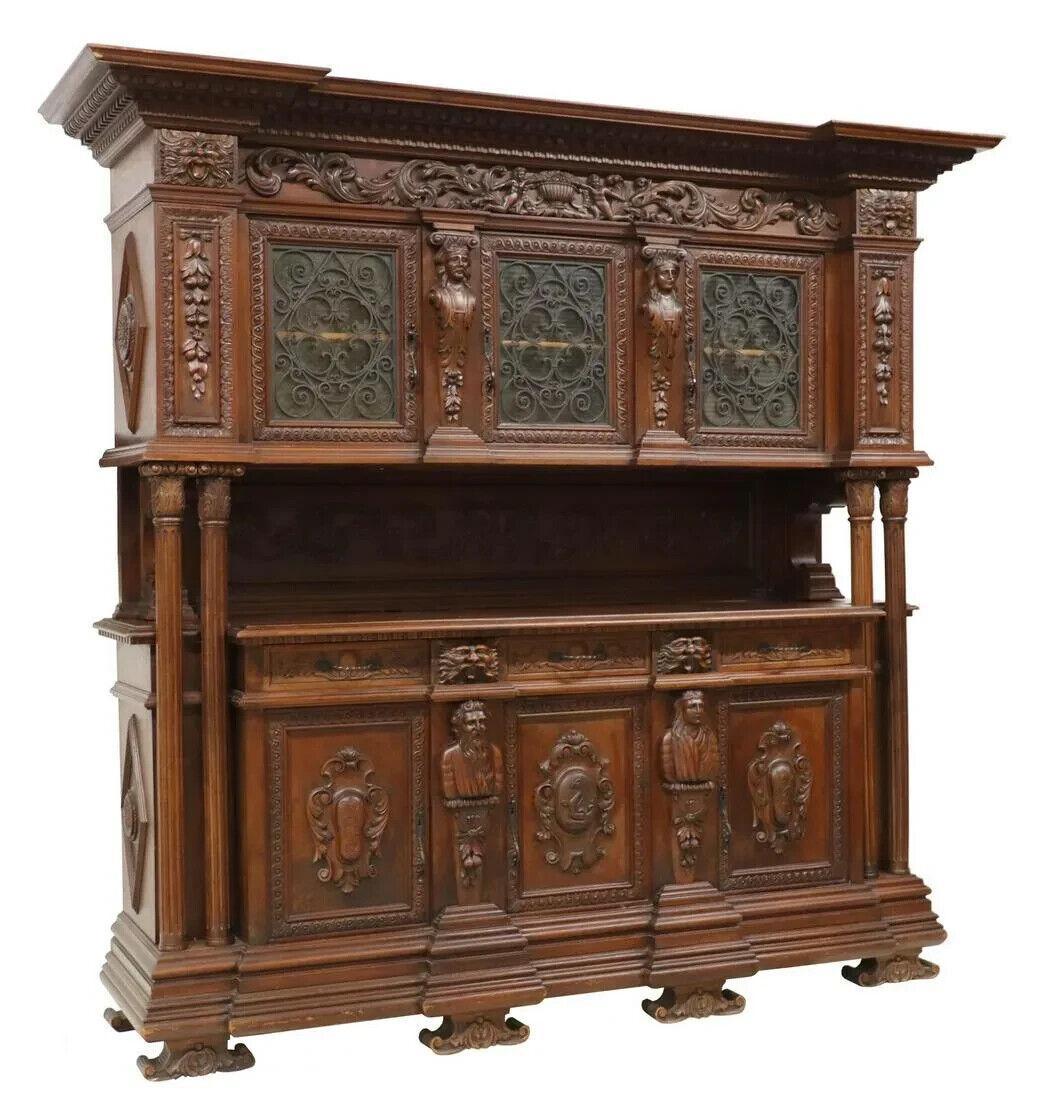 Gorgeous Italian Sideboards, Monumental, Pair, Fine Carved, Renaissance  Revival, Walnut,  E. 1900s, 20th Century!

Italian Renaissance Revival walnut sideboard, early 20th c., molded cornice, frieze with carved putti, foliate scrolls, three glazed