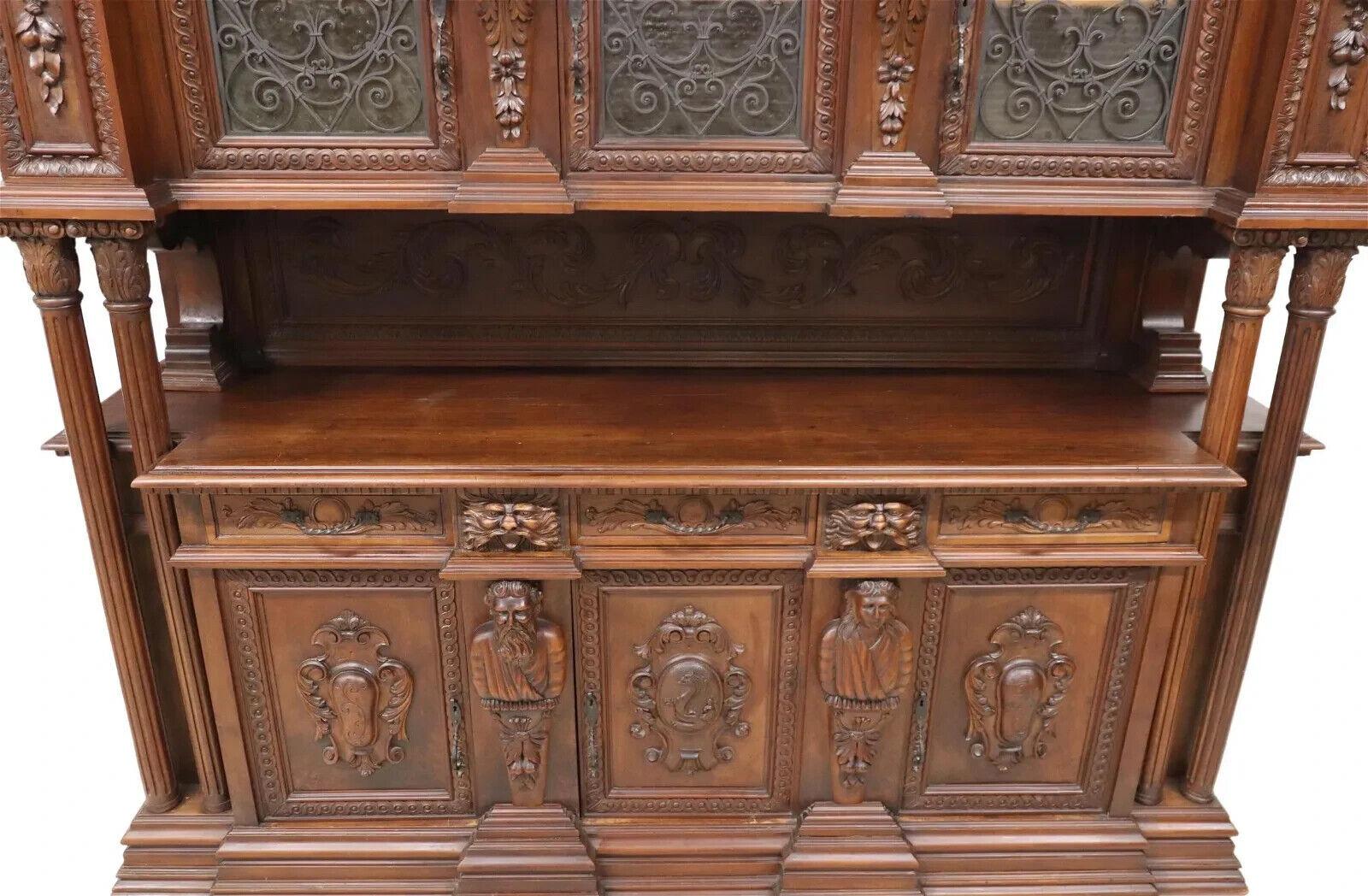 20th Century E. 1900's Monumental, Carved, Renaissance Revival, Walnut, Sideboards, Set of 2! For Sale