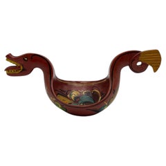 Early 1900s Museum Quality KJENGE - Norwegian Rosemaling Ale Bowl
