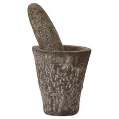 Early 1900s Naive Stone Mortar and Pestle, France