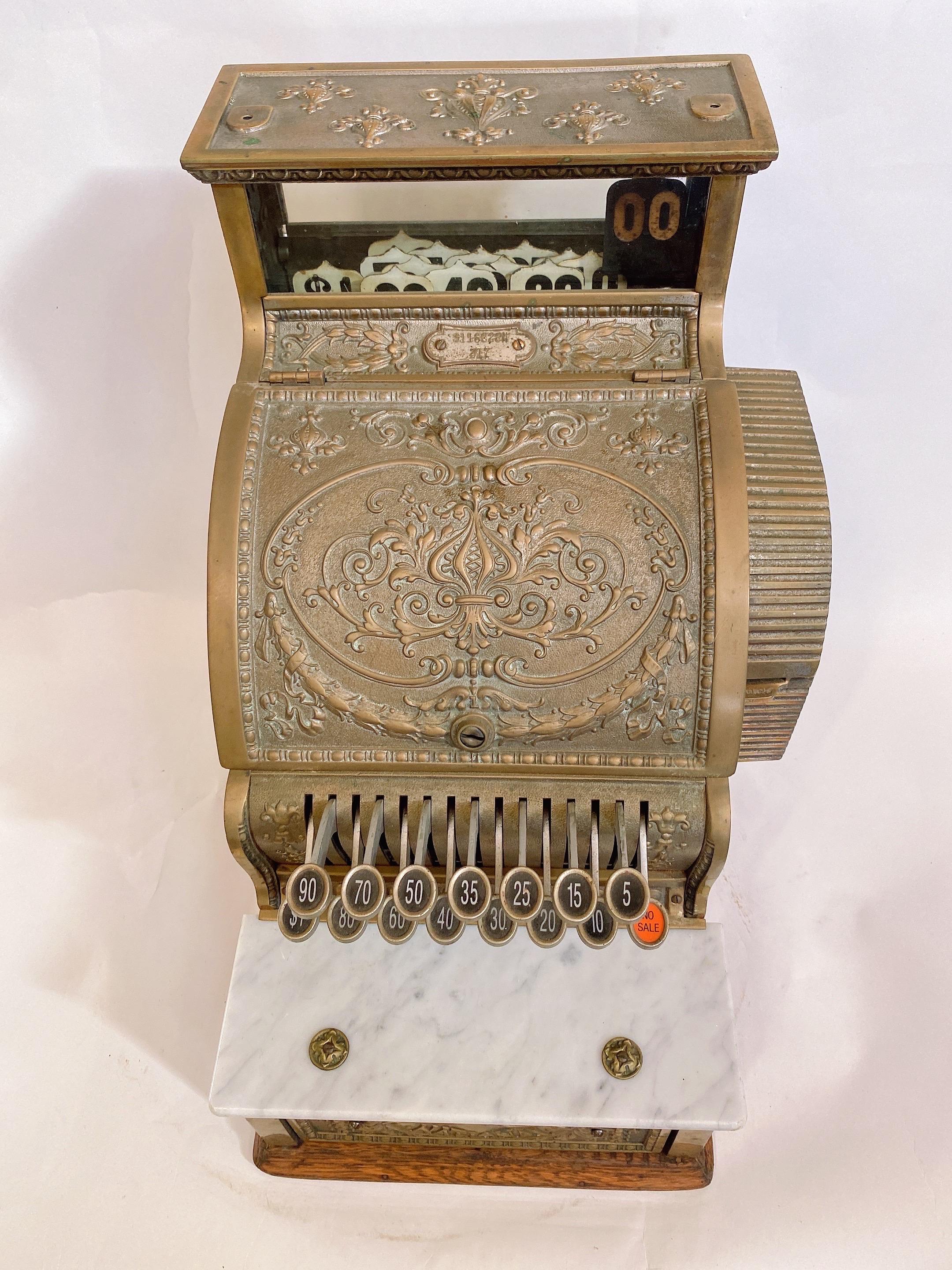 Early 1900s National Brass Cash Register 3