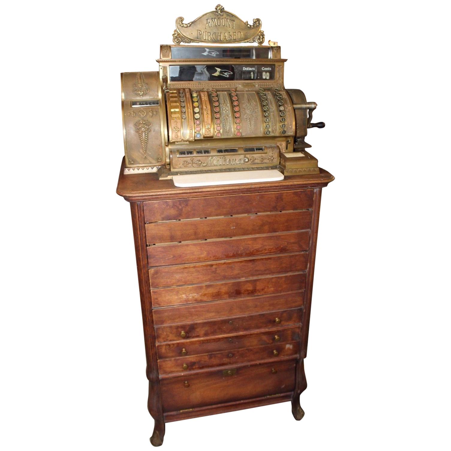 Early 1900s National Cash Register Floor Mod 562.6 Unrestored For Sale