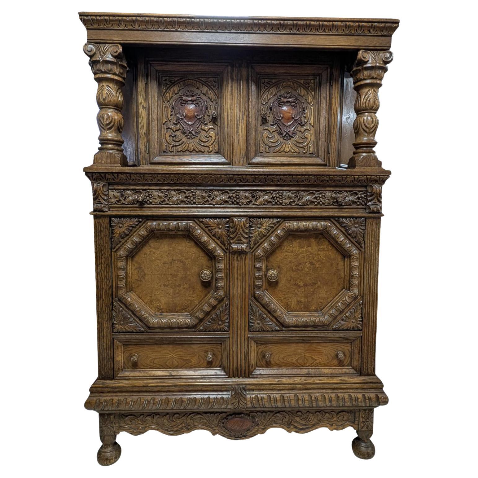 Early 1900’s Oak Renaissance Style Cupboard