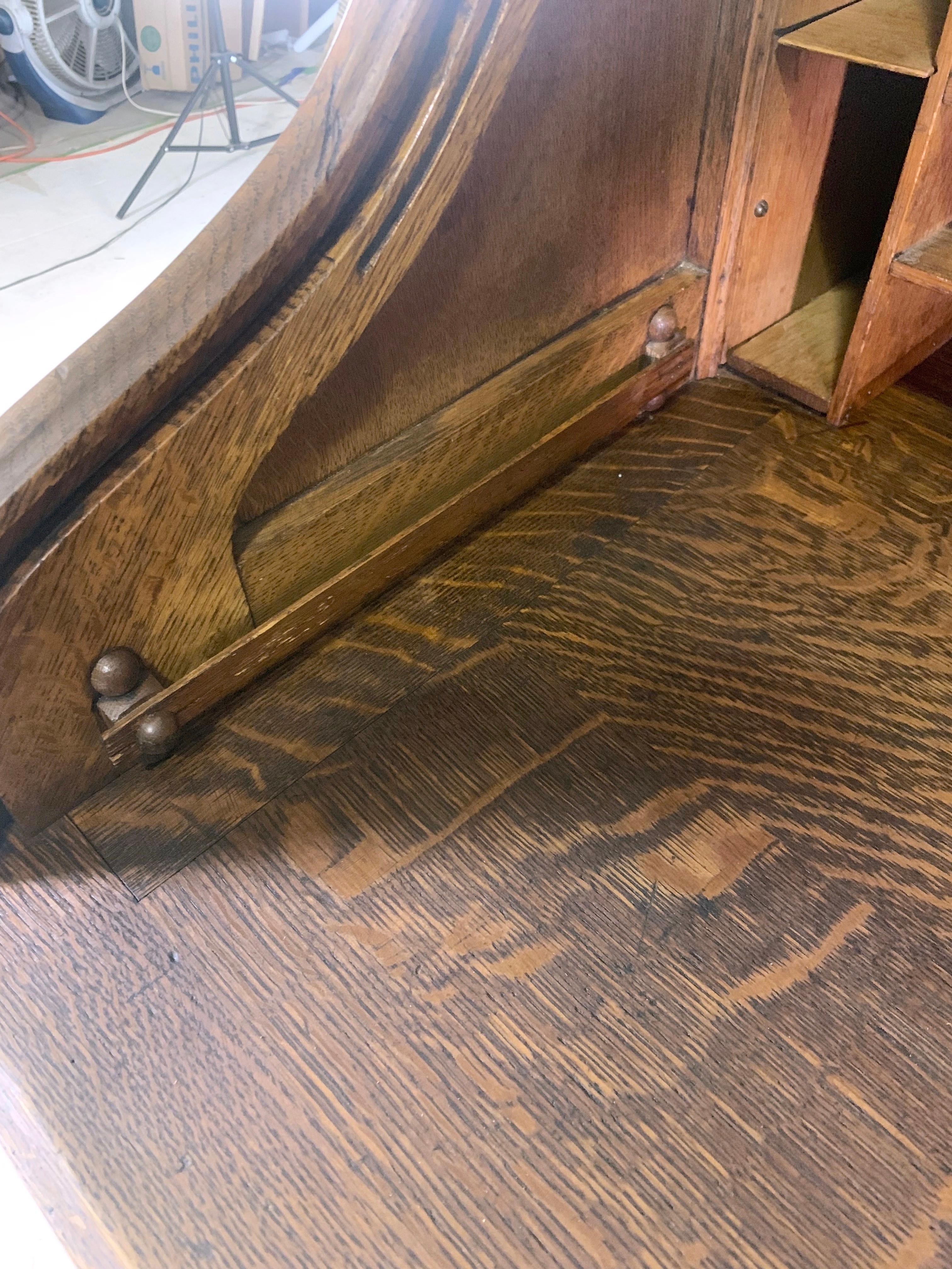 Early 1900s Oak Roll Top Desk Tambour Front Desk Quigley Co For Sale at 1stDibs 1900s desk