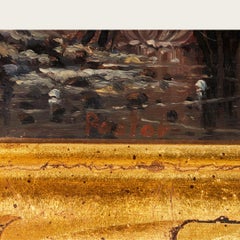 Early 1900's Oil Painting of Netherlands Winter Landscape Attributed to Salomon