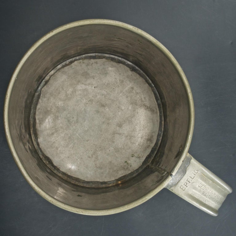 Early 1900s Oyster House Gallon Tin Cup Baltimore Rare Chesapeake