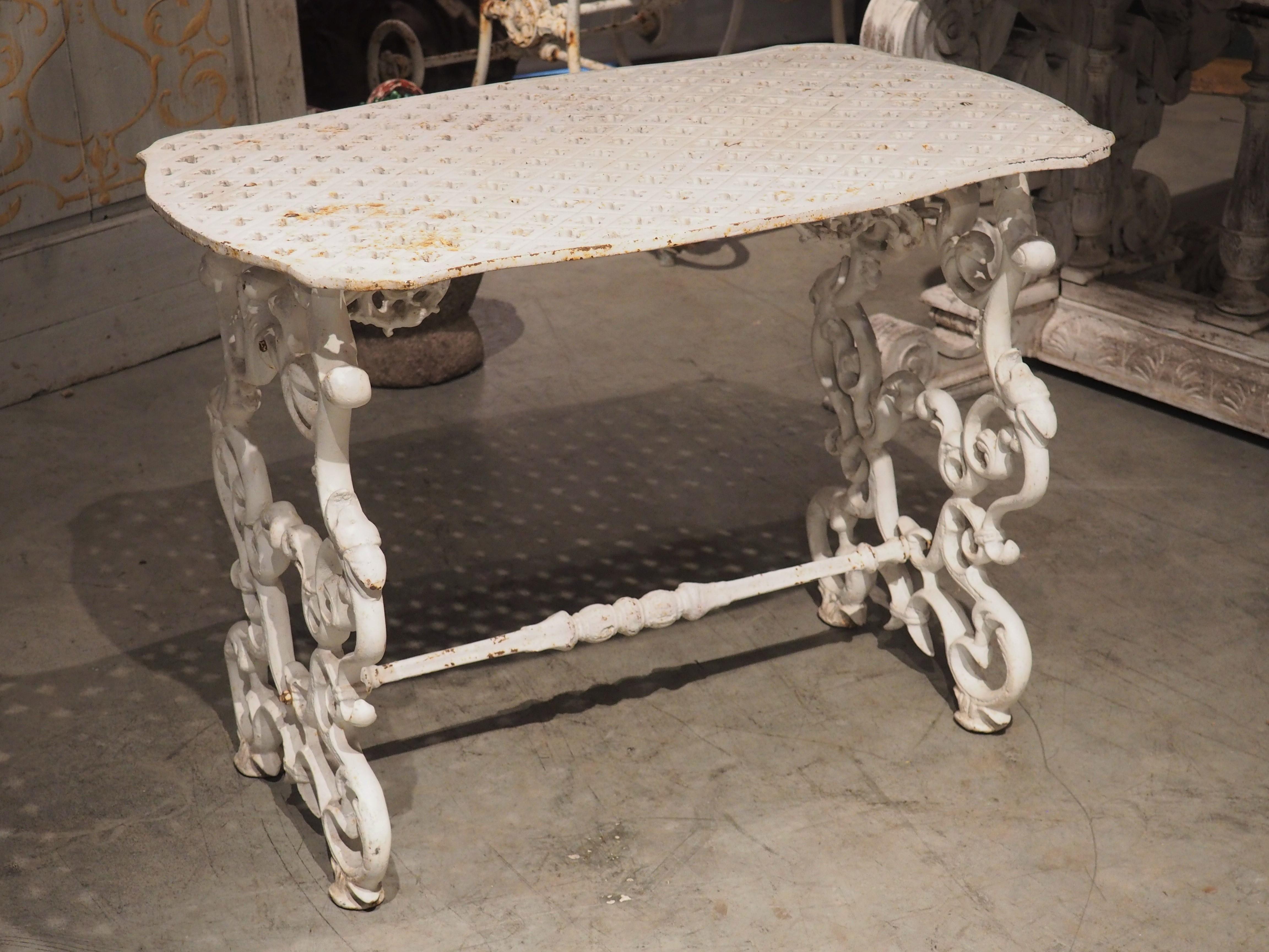 French Early 1900's Painted Cast Iron Table from France