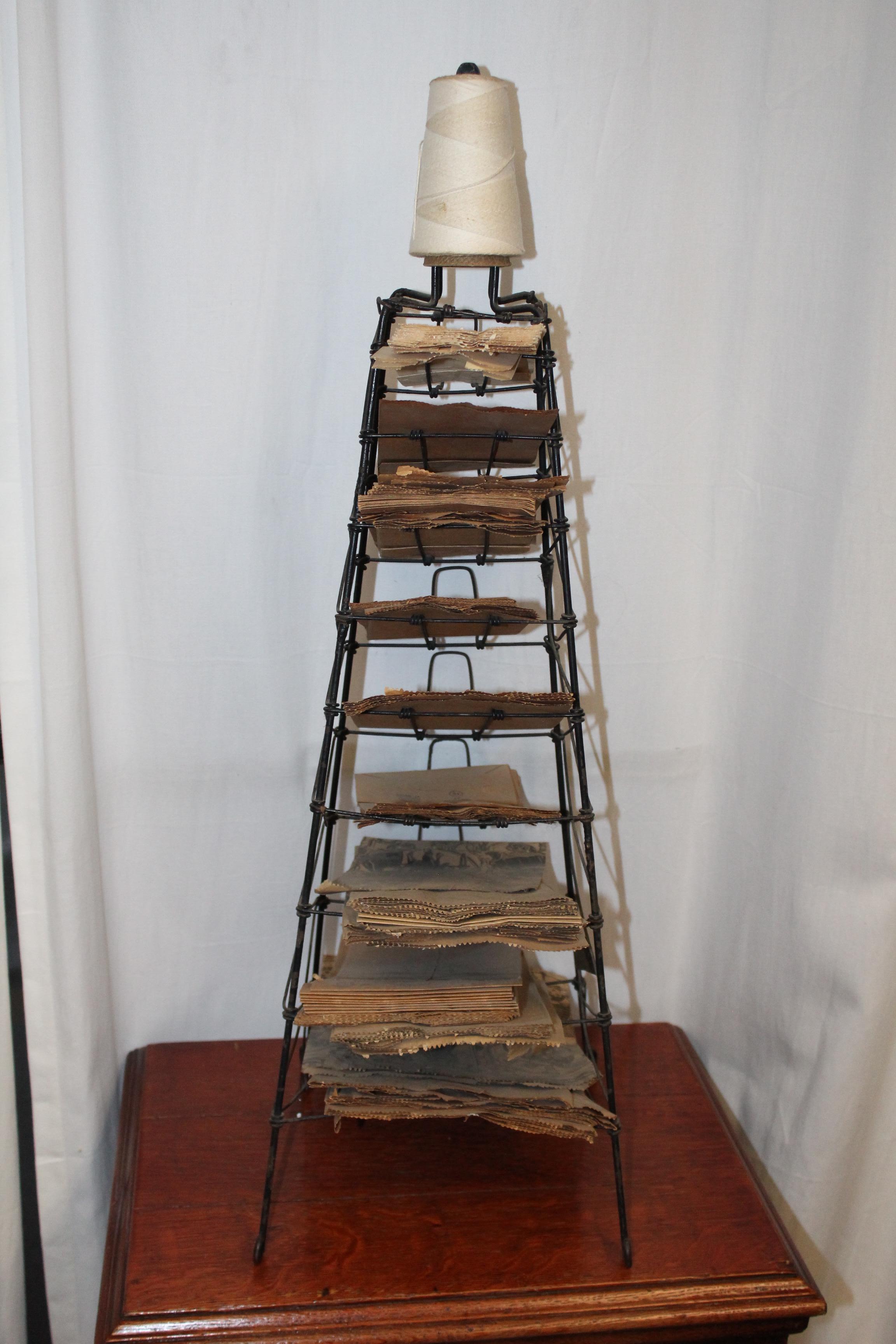 Early 1900s Paper Bag Storage Rack Display For Sale 5