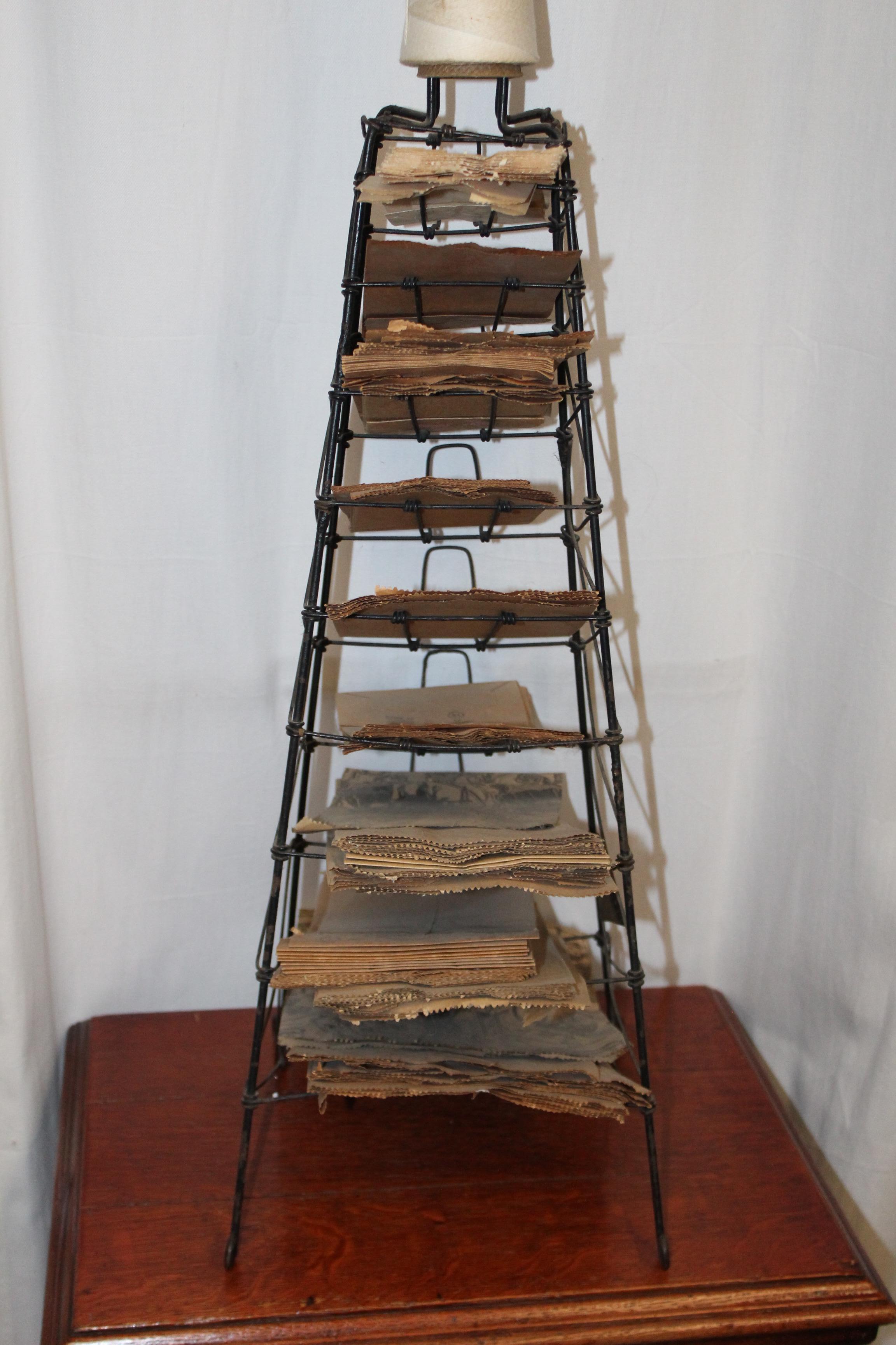 Early 1900s Paper Bag Storage Rack Display For Sale 6