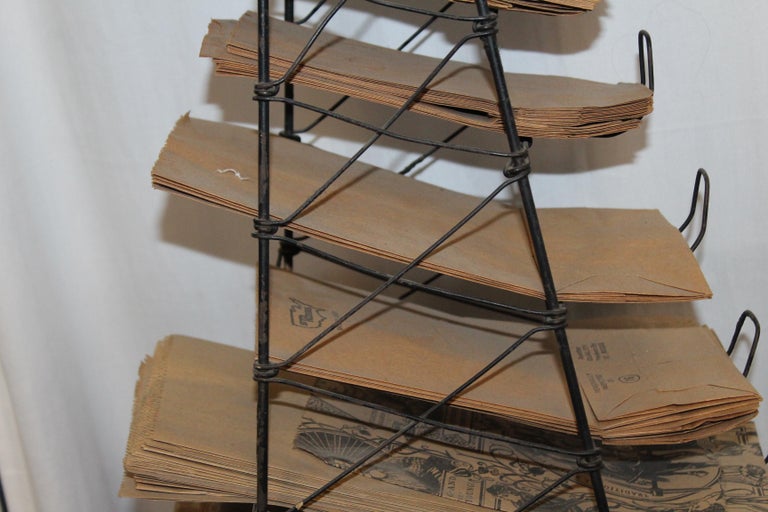 Early 1900s Paper Bag Storage Rack Display For Sale at 1stDibs paper rack display