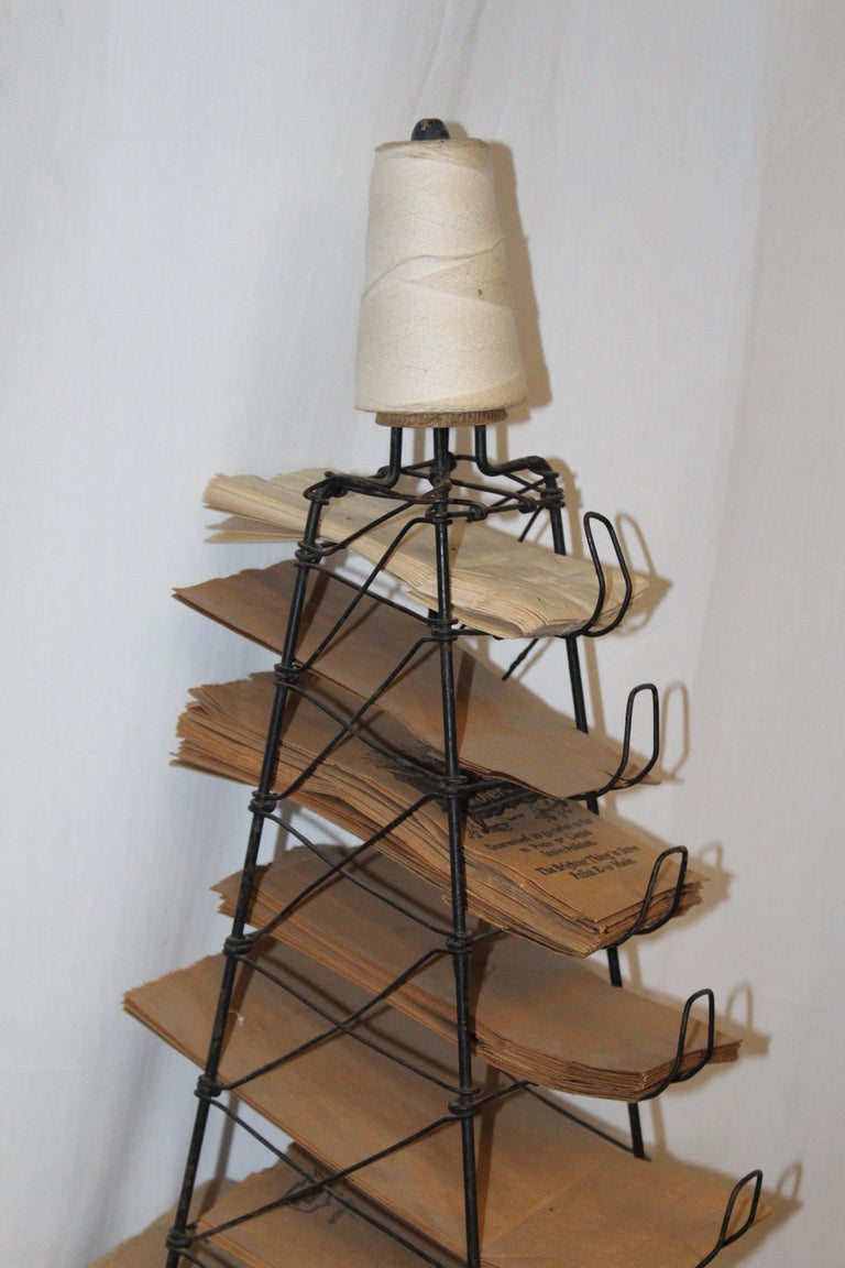 Early 1900s Paper Bag Storage Rack Display For Sale at 1stDibs paper rack display