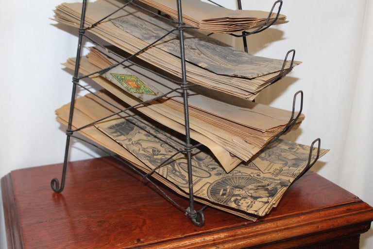 Early 1900s Paper Bag Storage Rack Display For Sale at 1stDibs paper rack display