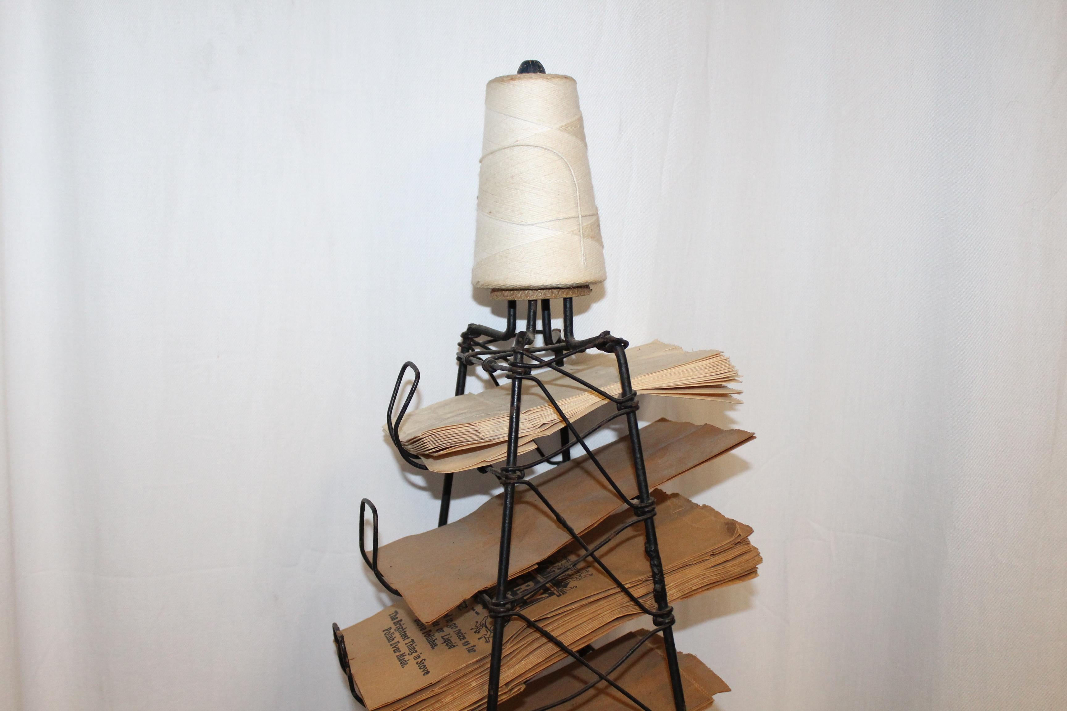 Early 1900s Paper Bag Storage Rack Display For Sale 1