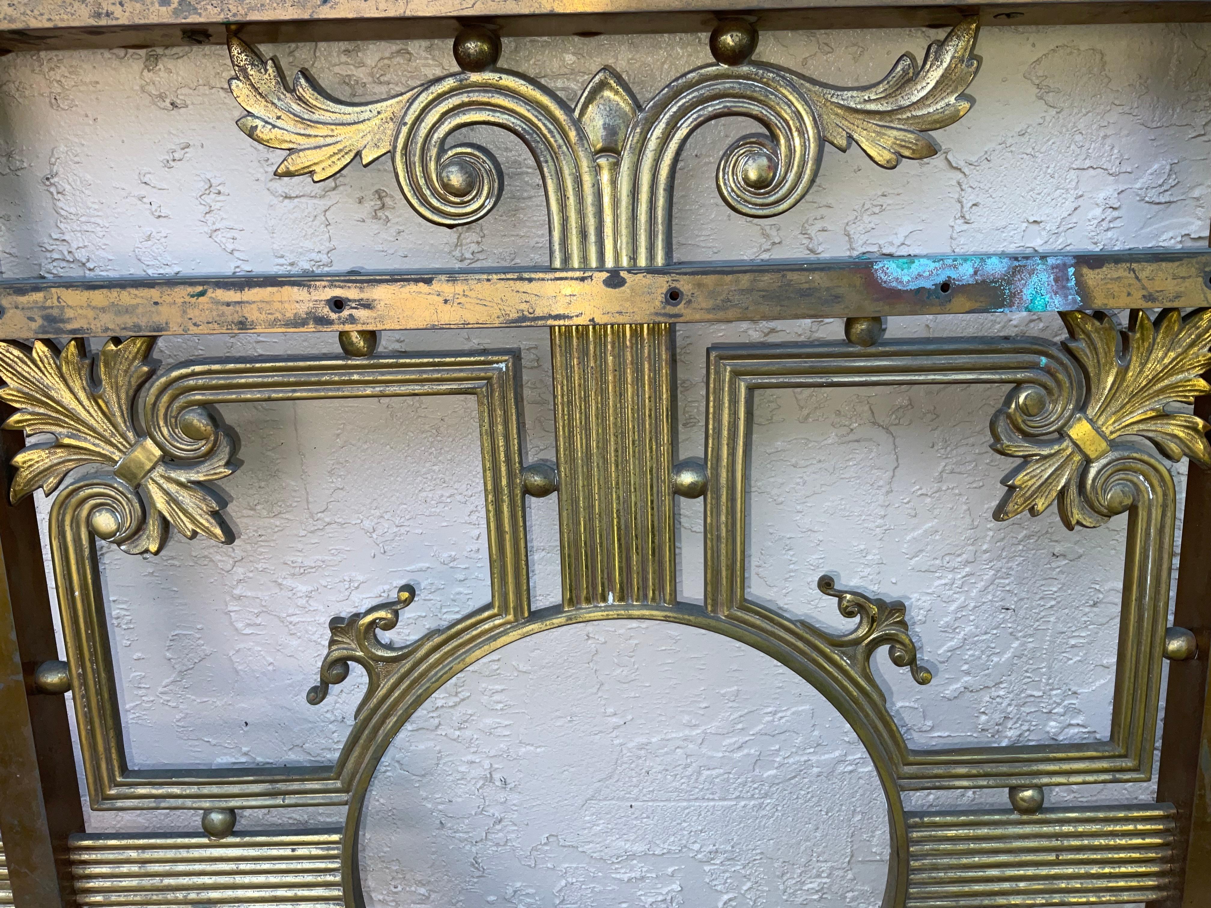 Hand-Crafted Early 1900's Patinated Bronze Garden Gate Door/ Pedestrian Gate For Sale