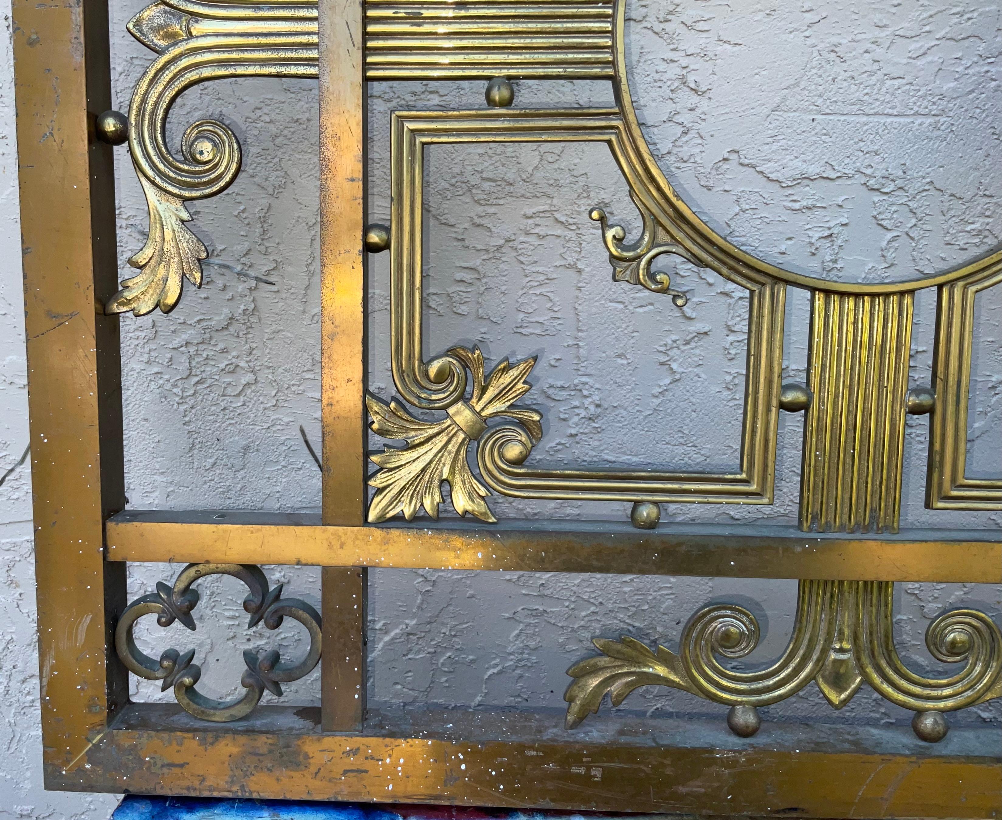 Early 1900's Patinated Bronze Garden Gate Door/ Pedestrian Gate In Good Condition In Delray Beach, FL