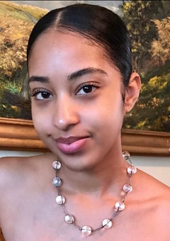 Early 1900s Pools of Light Sterling Silver and Rock Crystal Necklace