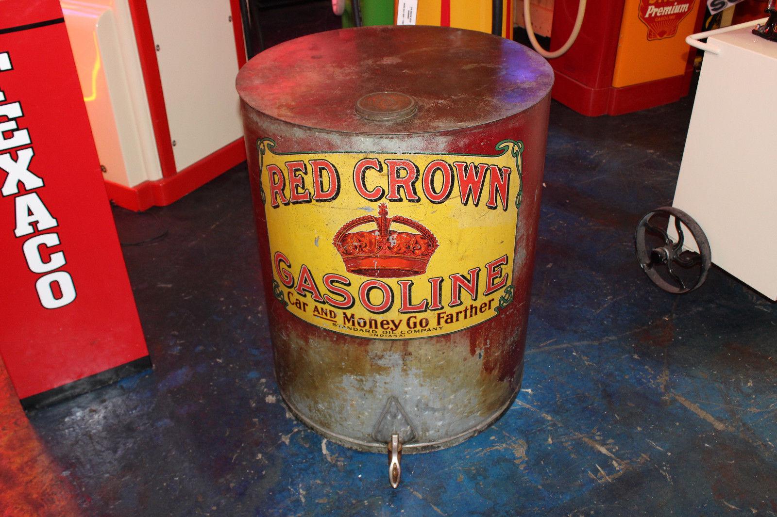 Early 1900s Red Crown Standard Oil Original Gasoline Barrel For Sale 5