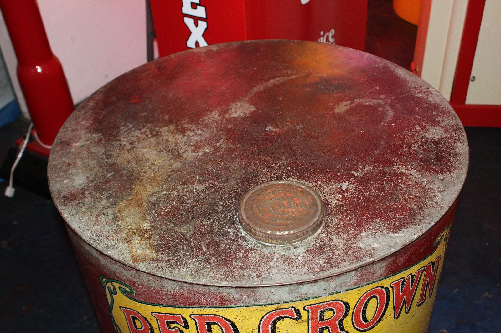Original vintage gas barrel, this has a original label on the metal.