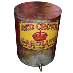 Antique Early 1900s Red Crown Standard Oil Original Gasoline Barrel
