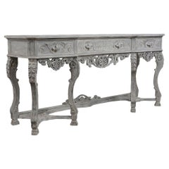Early 1900s Regency Style Carved Console with Distressed Finish