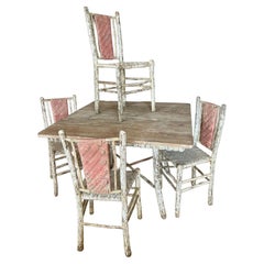 Early 1900s Rustic Hickory Dining Set by Old Hickory Furniture Co.