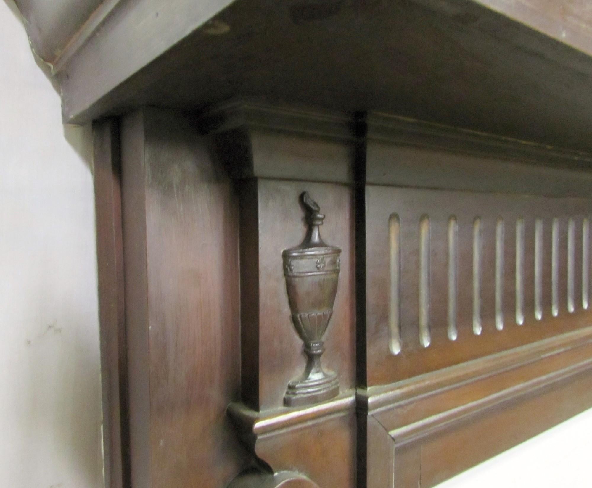 Adam Style Early 1900s Solid Mahogany Federal Style Mantel