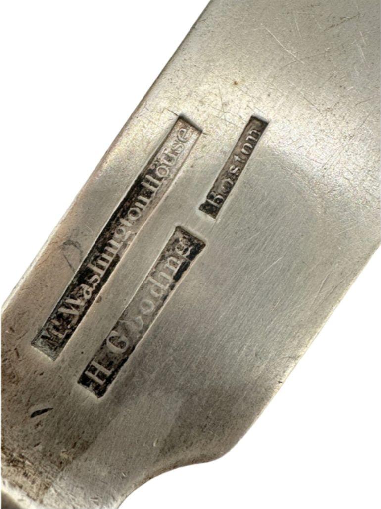 Early 1900's Sterling Silver Bread Knife Washington House by Gooding Boston In Good Condition For Sale In Van Nuys, CA