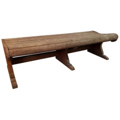 Antique Early 1900s Teak Waiting Bench, from a Station or Zoo