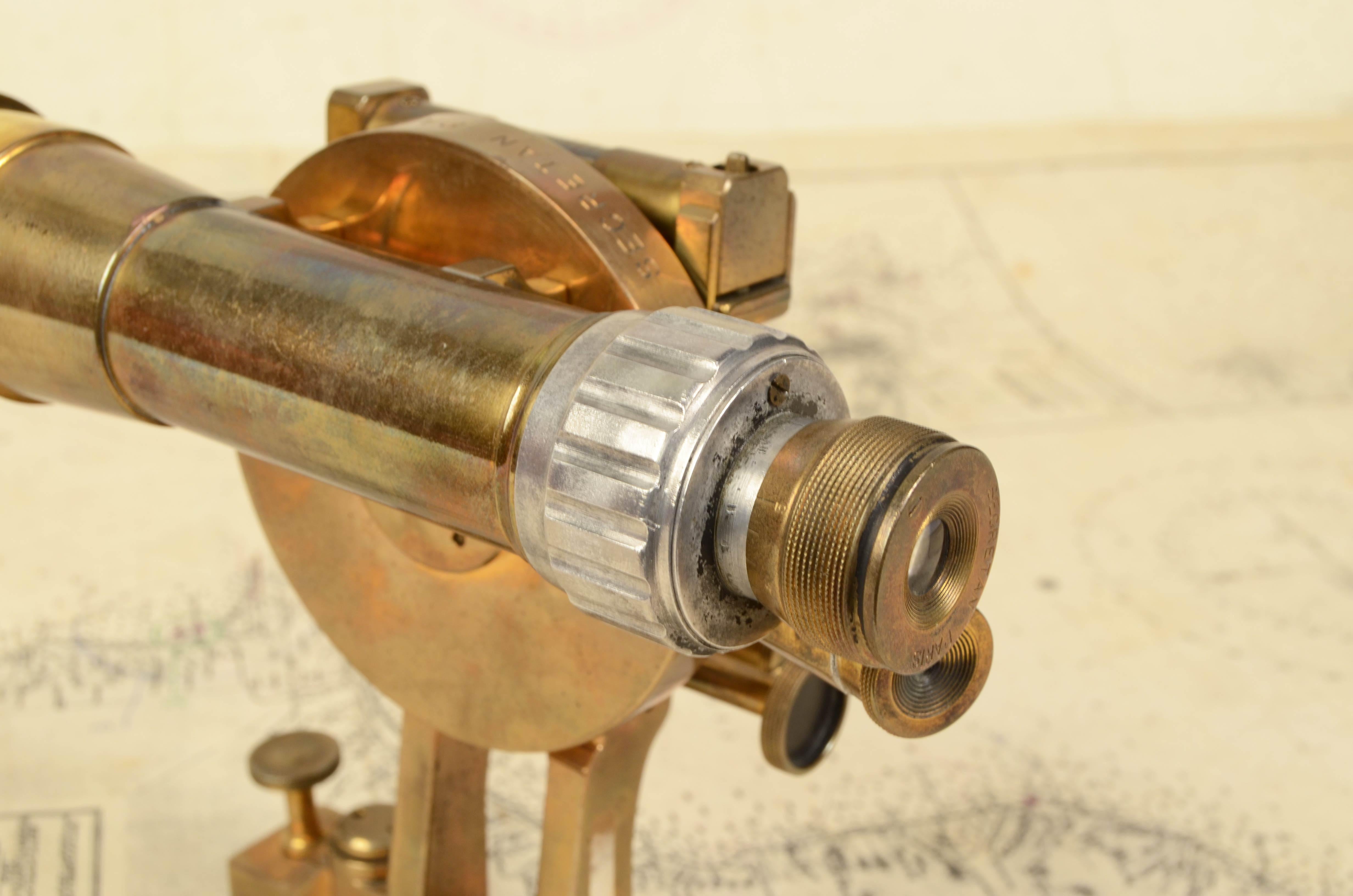 Early 1900s Telescope Diopter Praetorian Tablet Secretan Paris Antique Surveyor 4