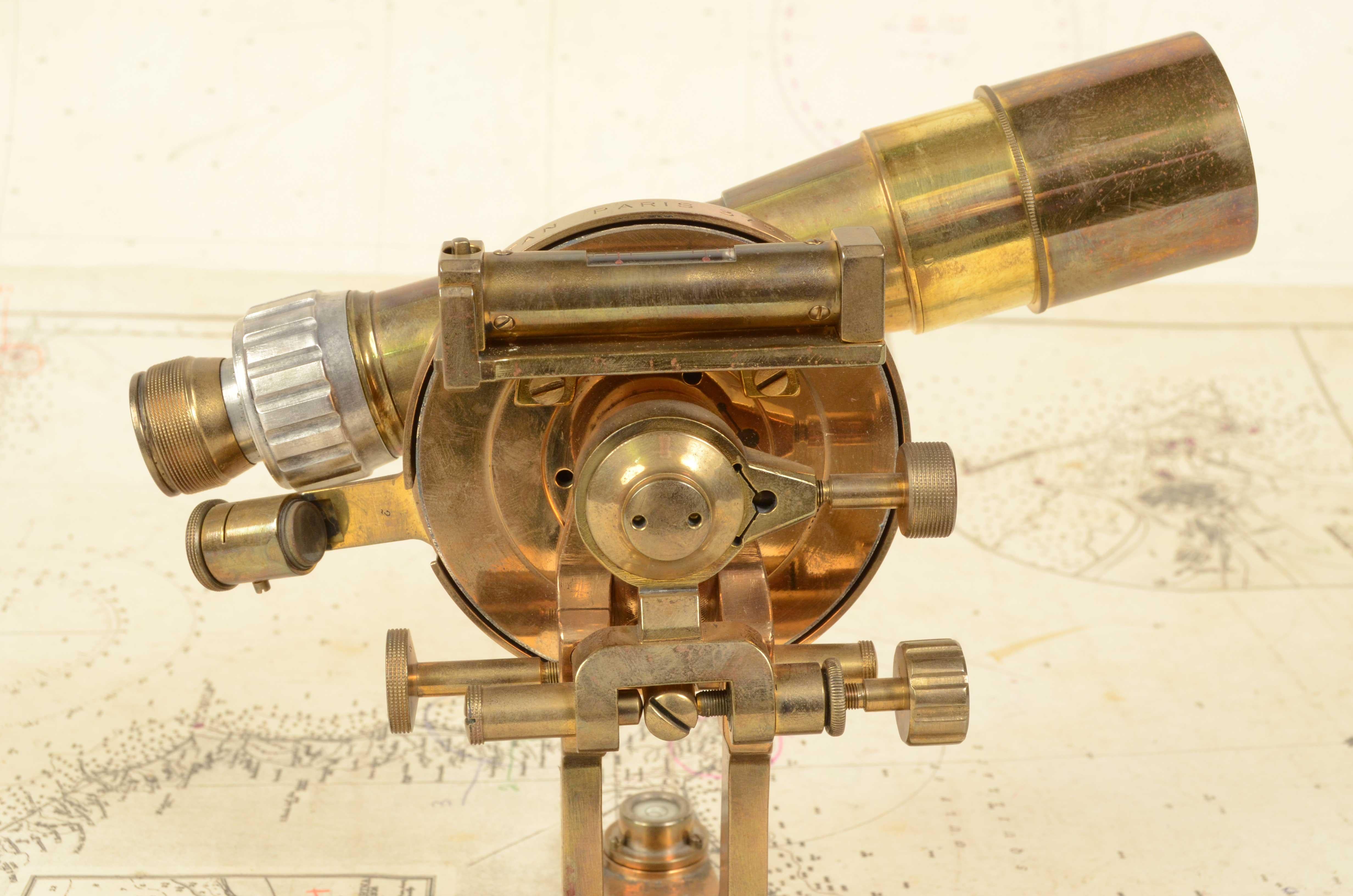 Early 20th Century Early 1900s Telescope Diopter Praetorian Tablet Secretan Paris Antique Surveyor