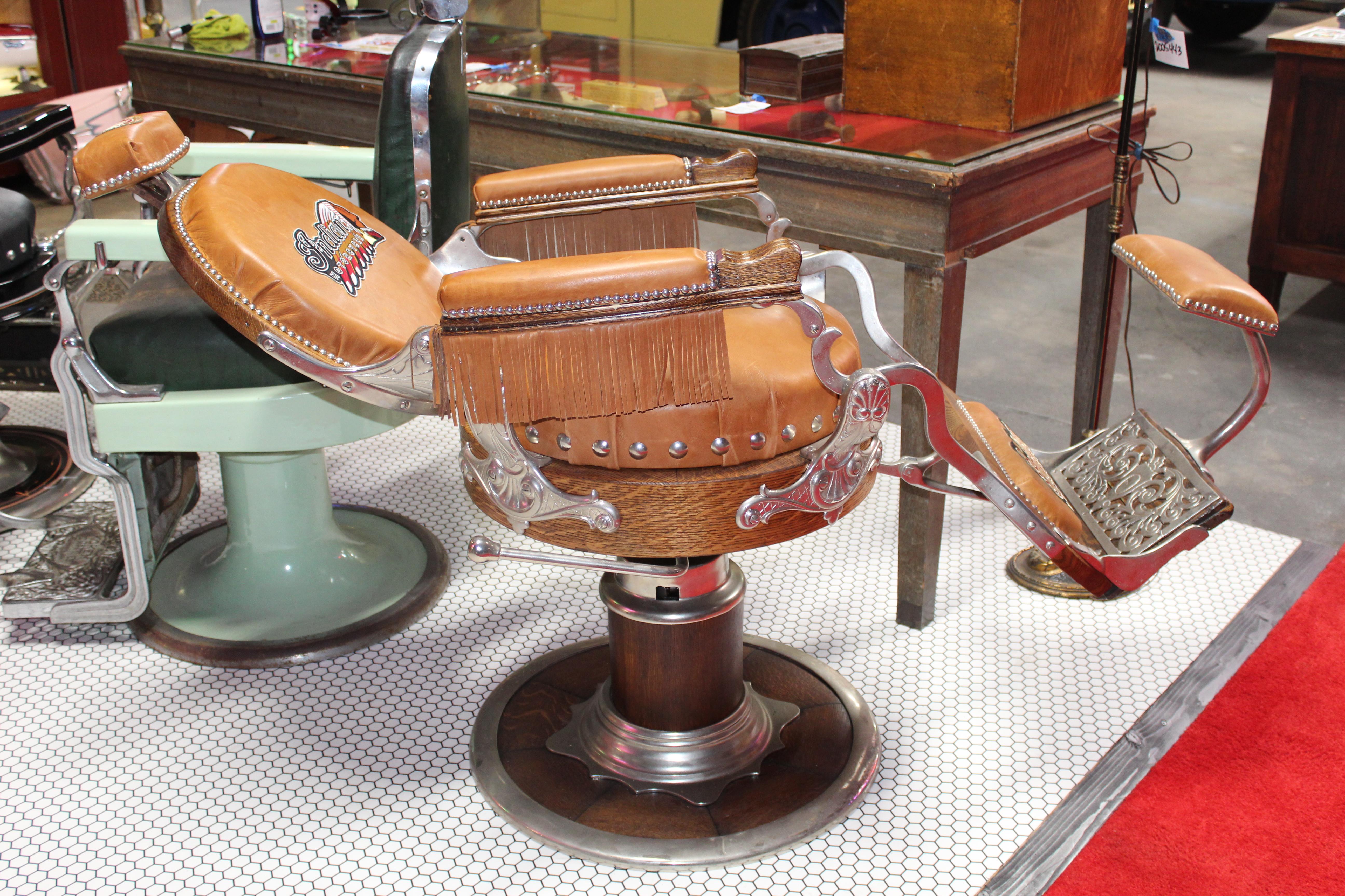 Early 1900s Theo A Kochs Wood Barber Chair For Sale 14