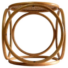 Early 1900's Thonet Bent Rattan & Wicker Stool