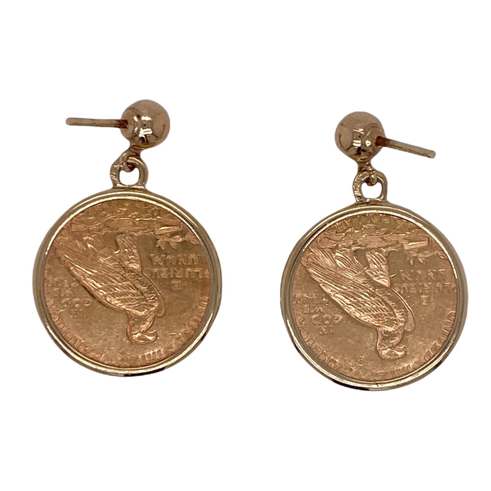 indian head coin earrings