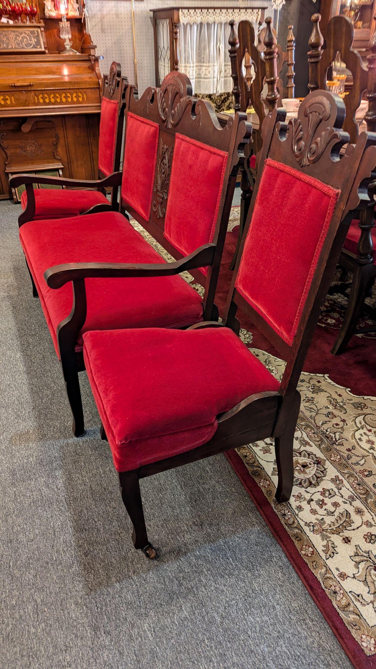 Juego de salón victoriano de 3 piezas de principios de 1900 Estadounidense en venta
