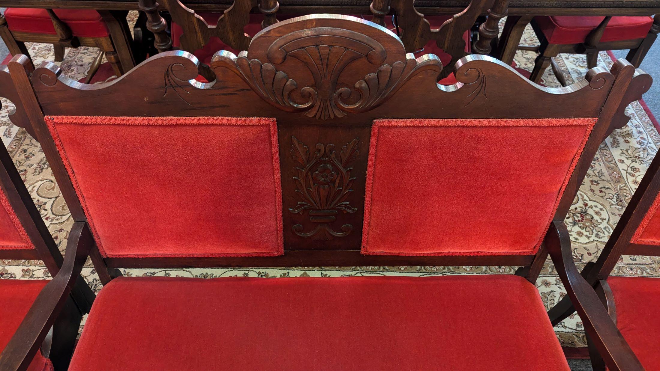 Juego de salón victoriano de 3 piezas de principios de 1900 Terciopelo en venta