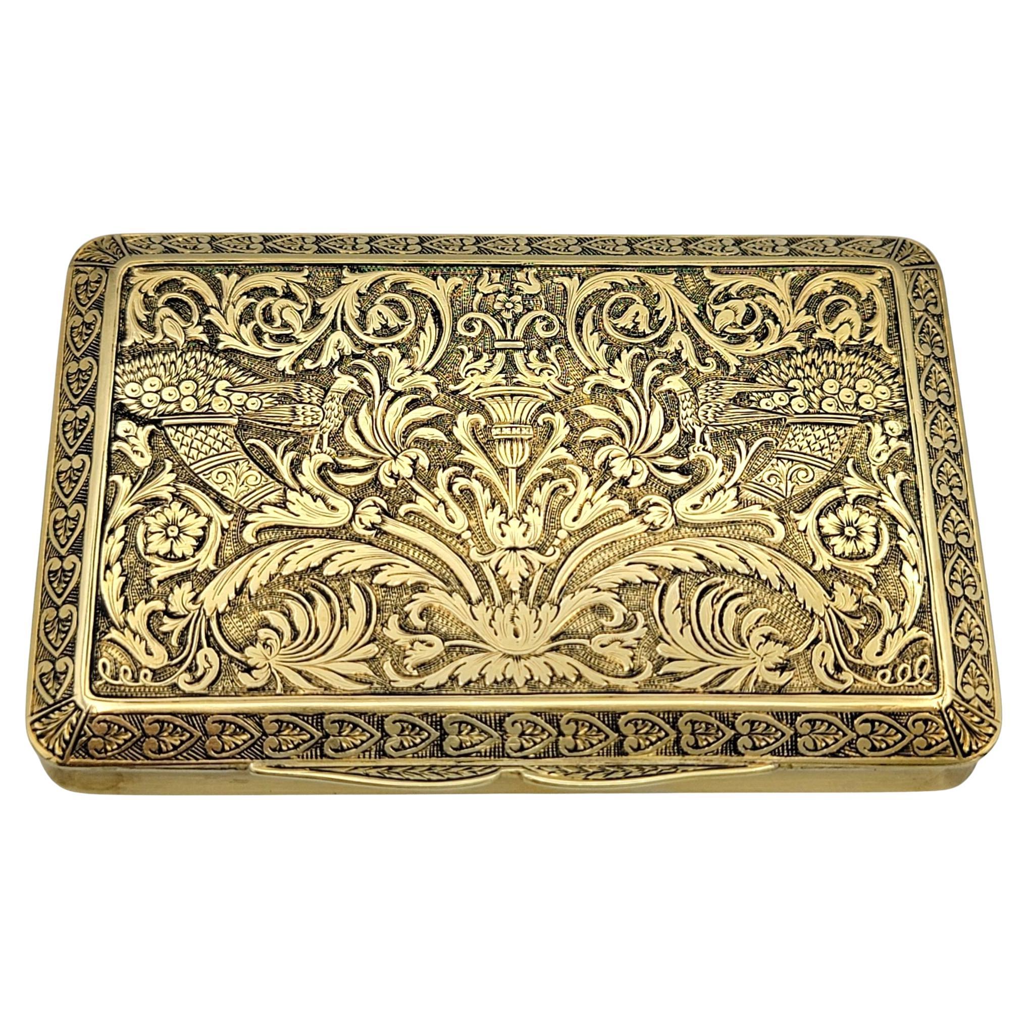 Frühe 1900er Jahre Vintage graviert verziert Scharnier Schnupftabakdose in 18 Karat Gelbgold