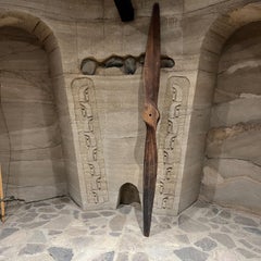 Early 1900s Vintage Solid Wood Airplane Propeller Sculpture Wall Decoration