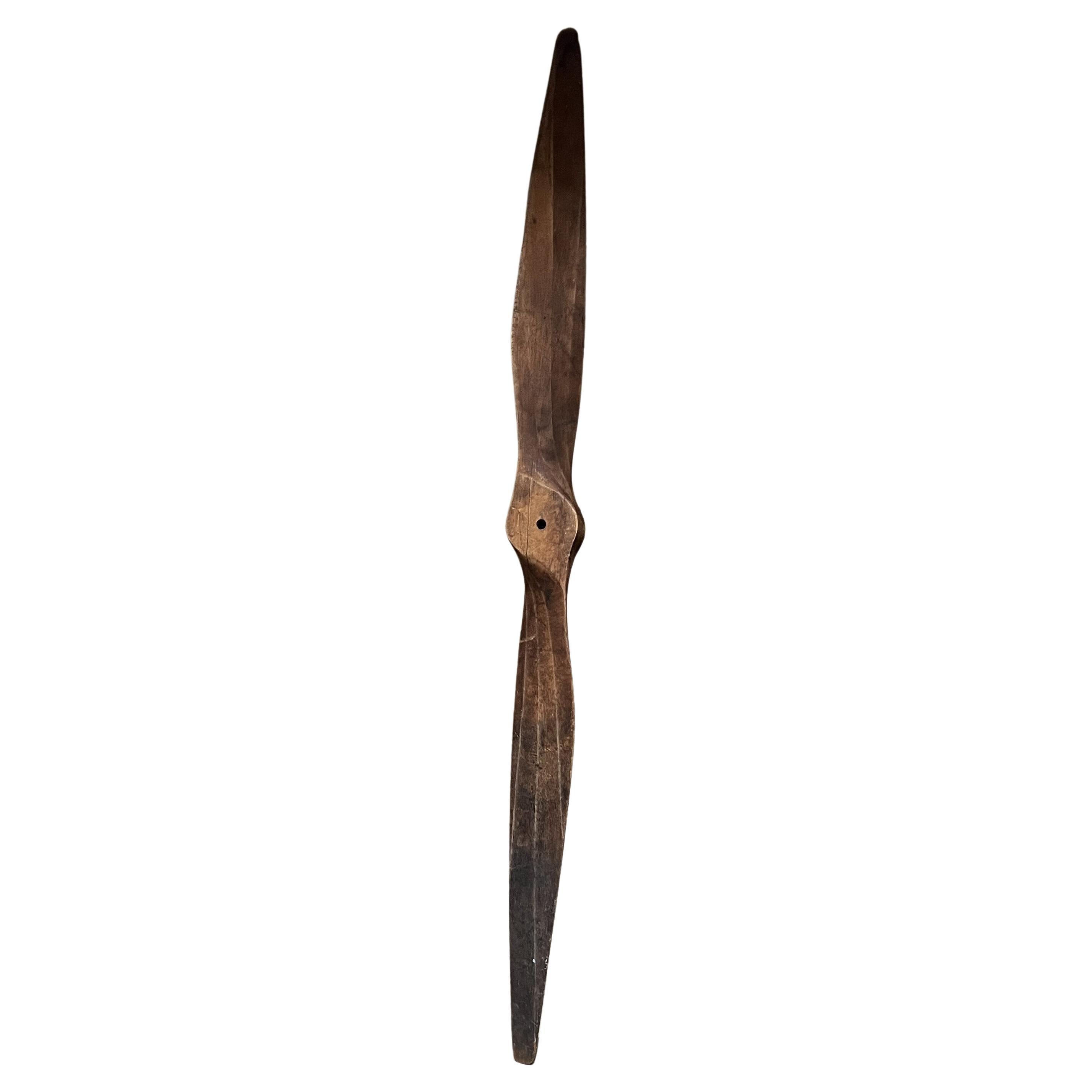 Early 1900s Vintage Solid Wood Airplane Propeller Sculpture Wall Decoration