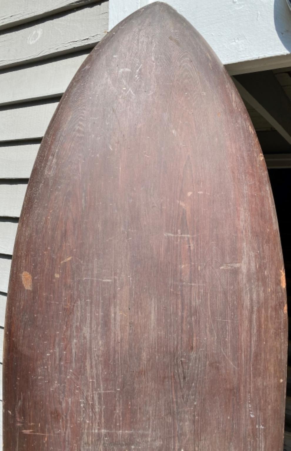 American Early-1900s Waikiki Hawaii Wood Plank Surfboard