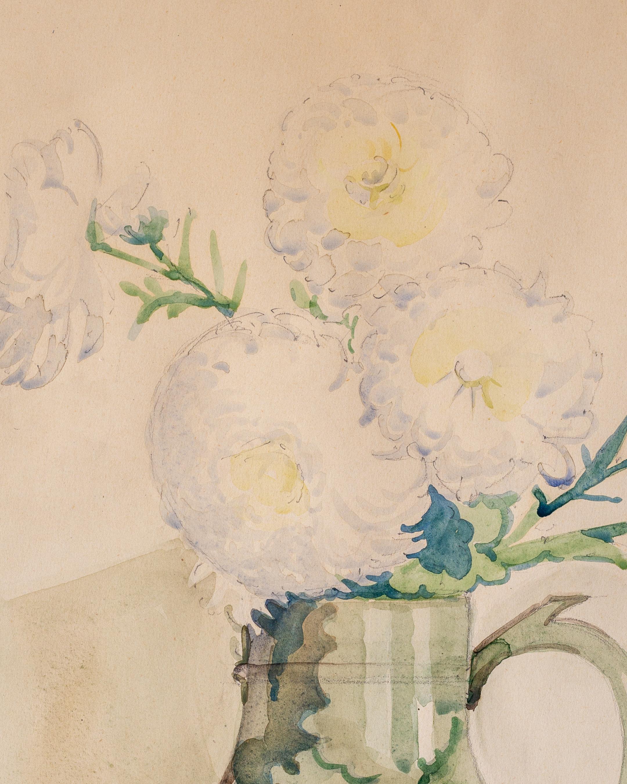 Nature morte à l'aquarelle du début des années 1900, signée et datée Bon état - En vente à Stockholm, SE