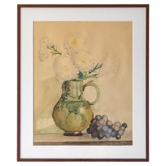 Early 1900s Watercolor Still Life, Signed & Dated