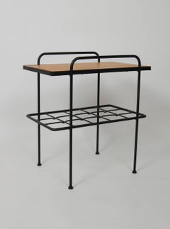 Early 1905s California Mid-Century Modern Iron and Wood End Table by Inco
