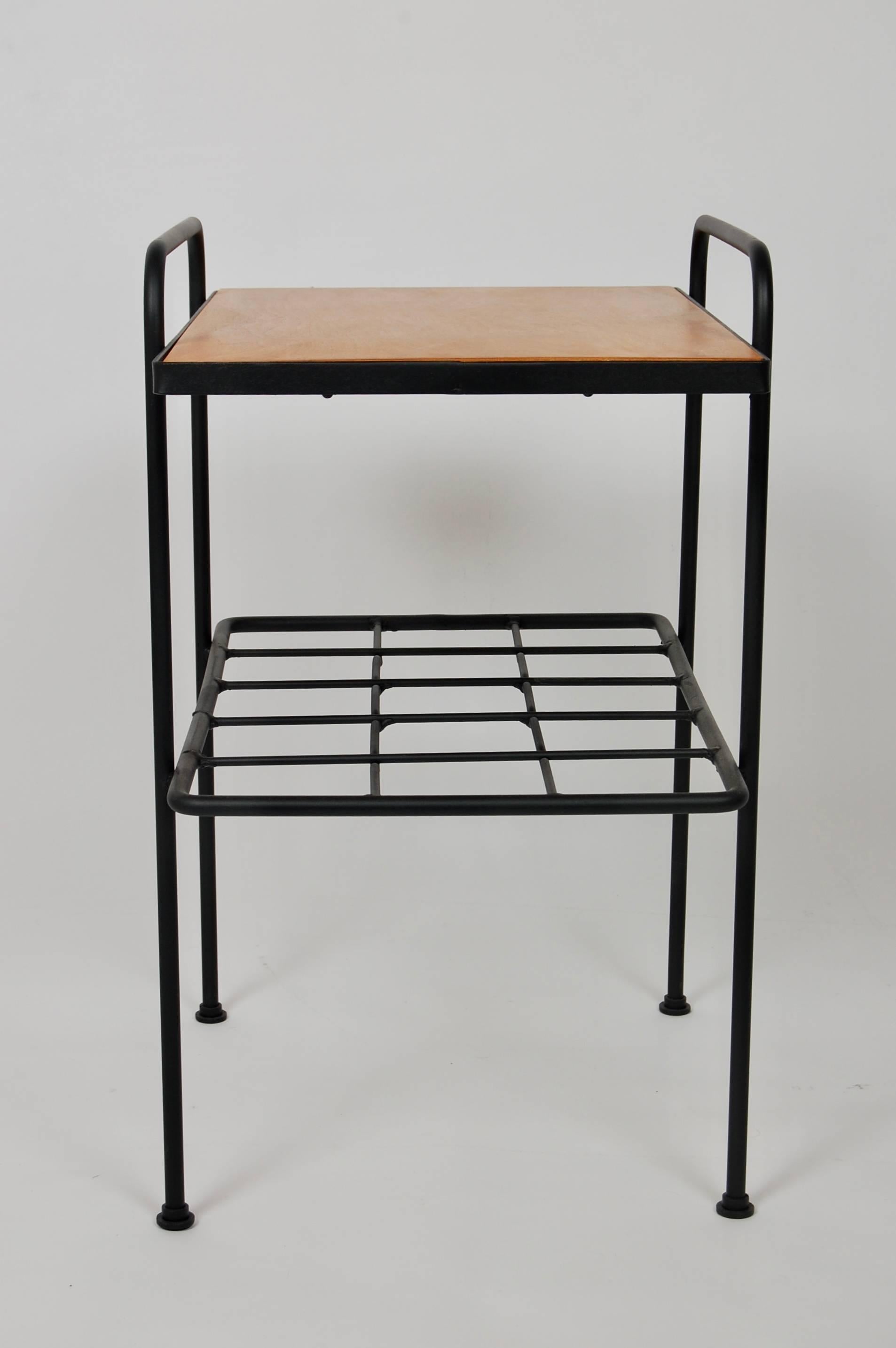 Mid-20th Century Early 1905s California Mid-Century Modern Iron and Wood End Table by Inco
