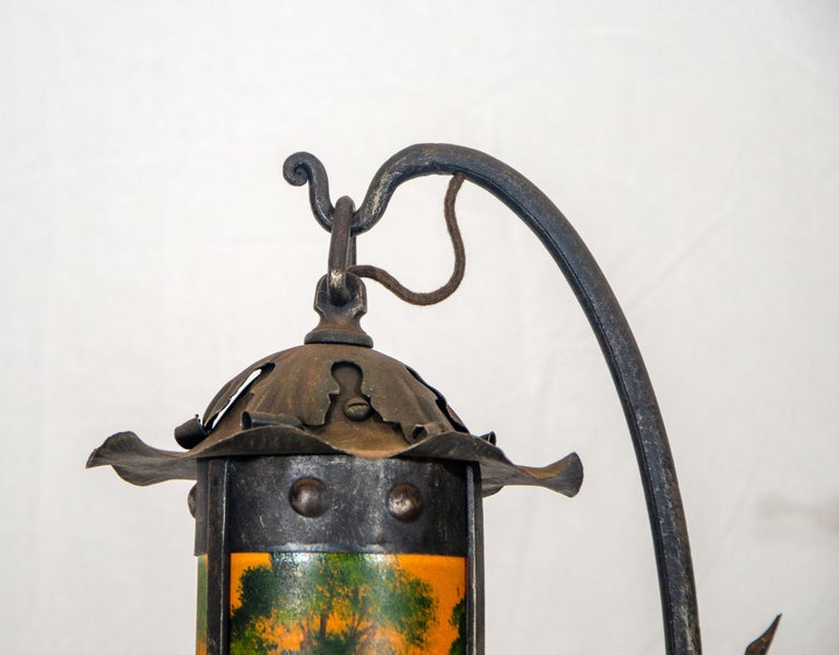 Early 1900's Wrought Iron Floor Lamp For Sale at 1stDibs