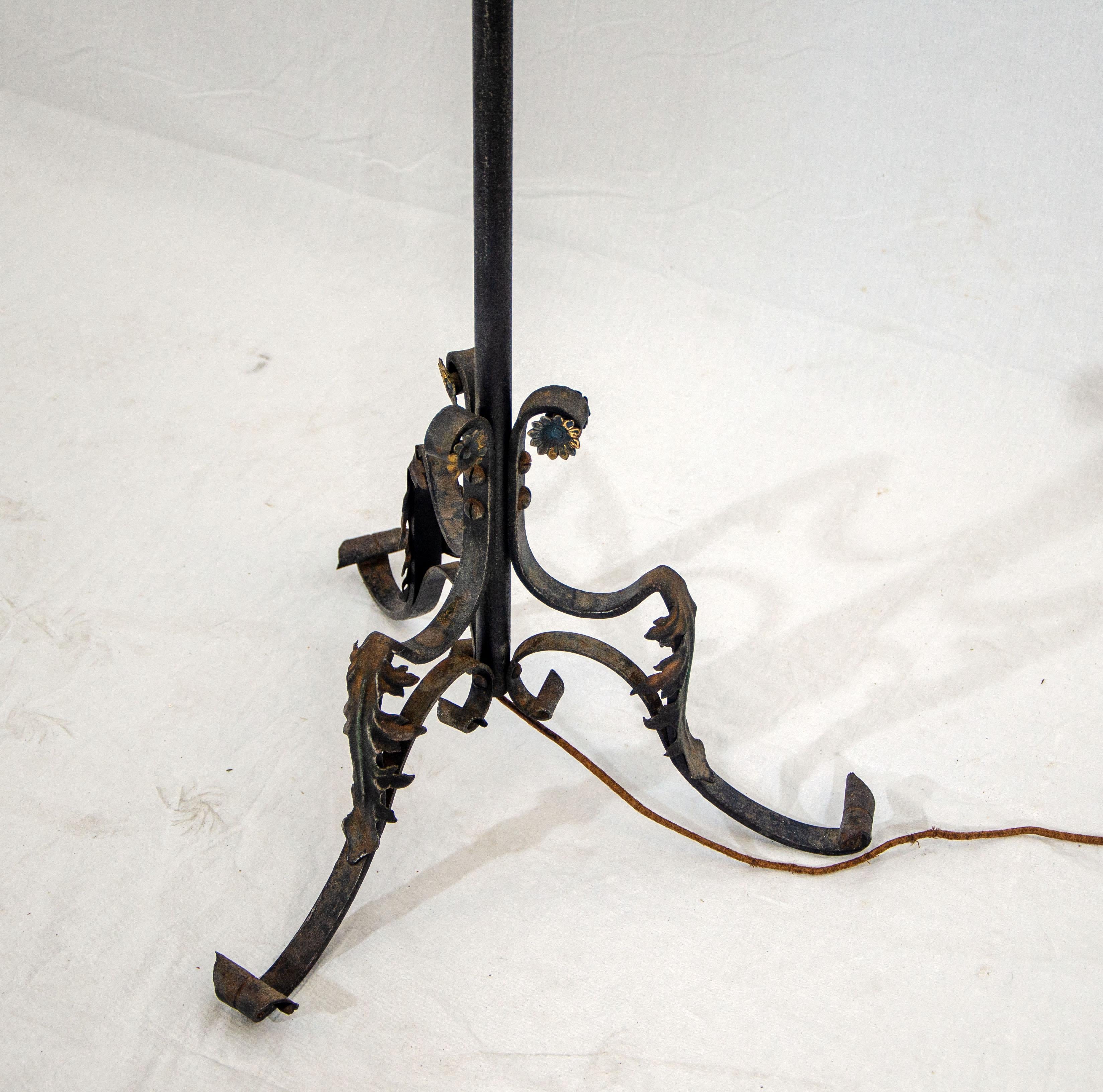 Early 1900's Wrought Iron Floor Lamp For Sale 6
