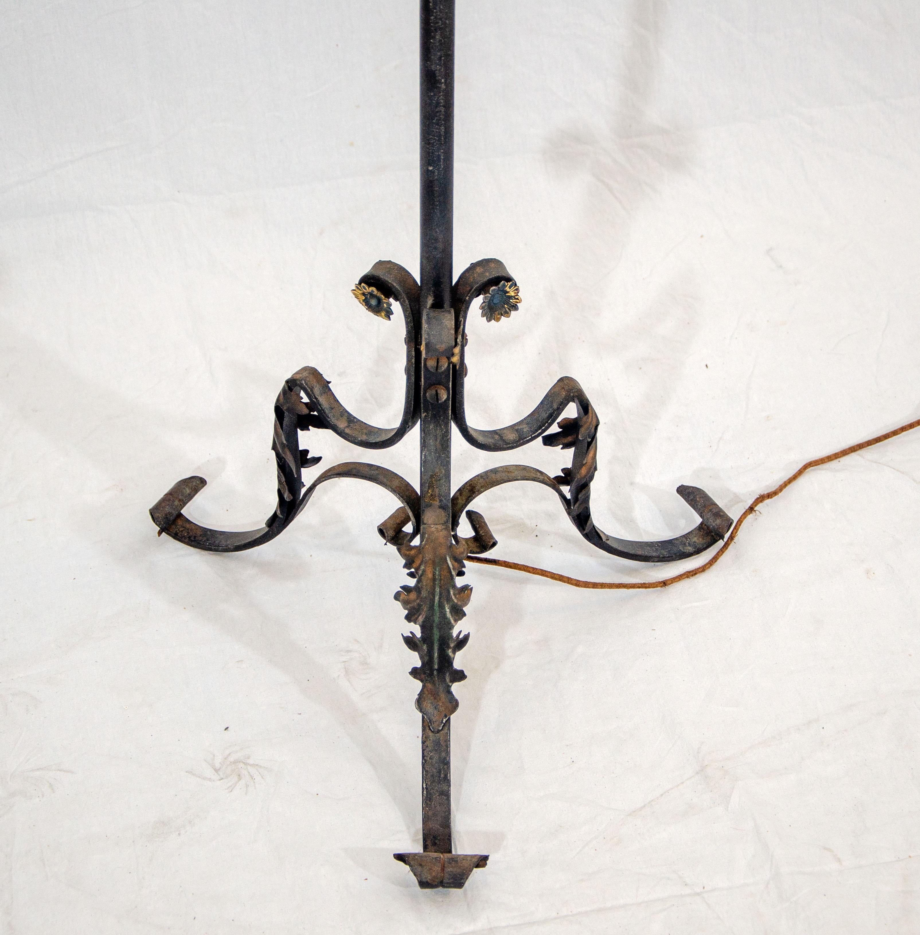 Early 1900's Wrought Iron Floor Lamp For Sale 7
