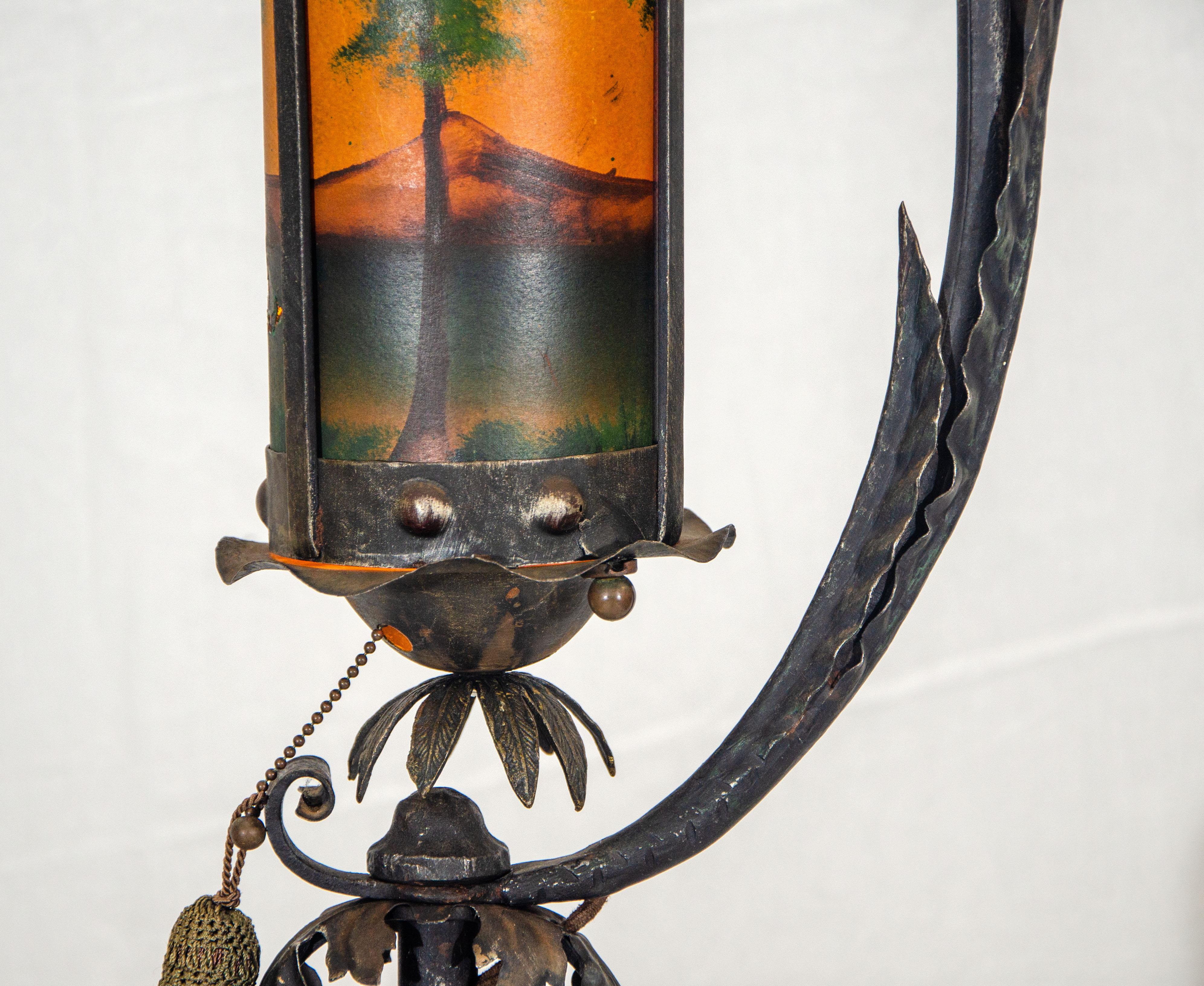 Early 1900's Wrought Iron Floor Lamp For Sale 1