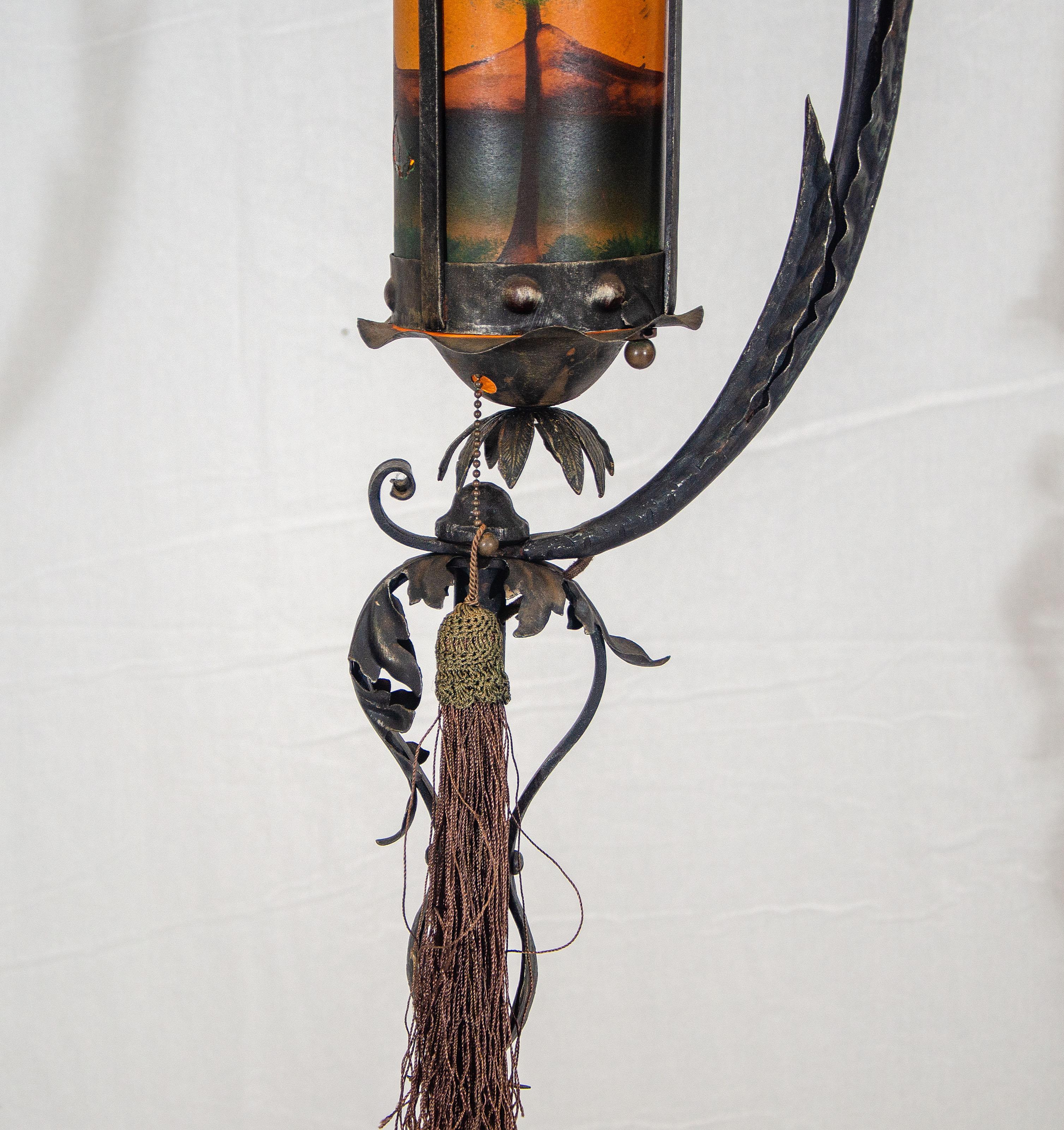 Early 1900's Wrought Iron Floor Lamp For Sale 2